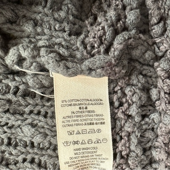 Free People Gray Open Knit Longline Cardigan Sweater Women’s Medium - Picture 7 of 7